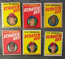 1970 TOPPS SCRATCH OFFS BASEBALL CARDS = LOT OF 17 DIFFERENT CARDS