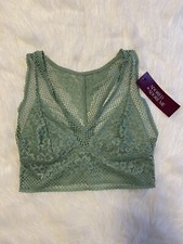Adored By Adore Me Bra Womens Size Small Green Sheer Floral Jenny Bralette
