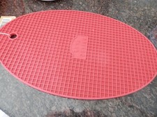 Oversized Red Elliptical Silicone Trivet 13 in long x 8 in @ widest point