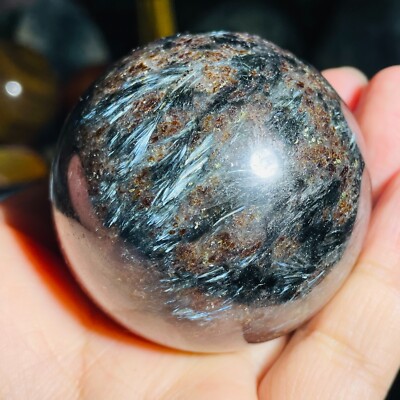 274g Natural Astrophyllite Fireworks Stone Quartz Crystal Sphere Ball Healing