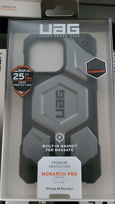 UAG Monarch Pro MagSafe Case made with Kevlar  for iPhone 14 Pro Max Silver
