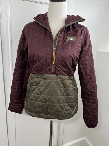LL Bean Woman’s Jacket 1/2 Zip Karahdin Insulated Pullover Sz XXS Regular Hooded