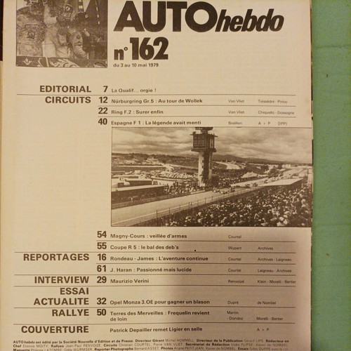 AUTO HEBDO 162 1979 GP ESPAGNE f1 OPEL MONZA 3000 E - Picture 2 of 2