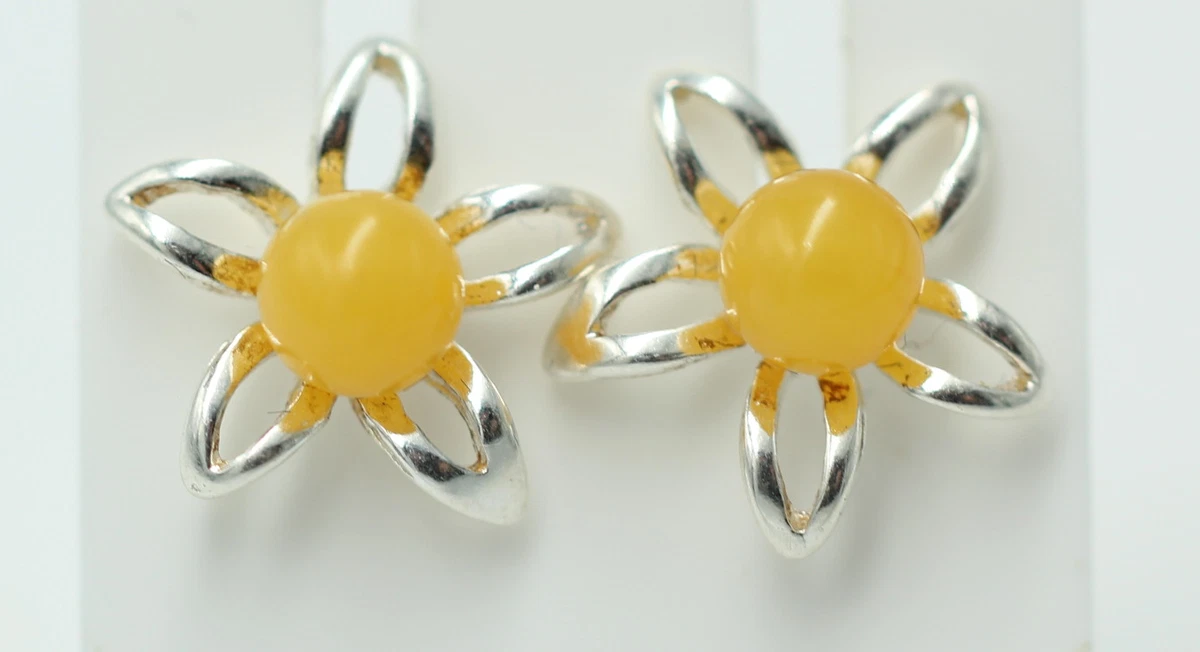 Orecchini in argento con ambra - Italia