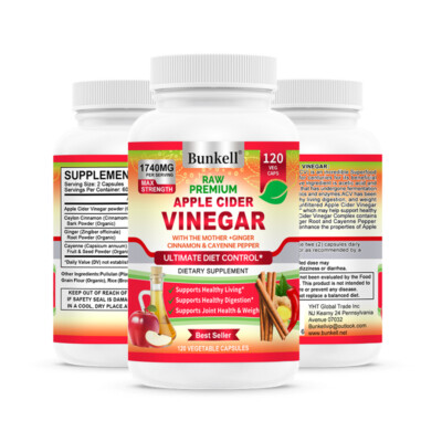 Apple Cider Vinegar Capsules 1500mg Natural Weight Loss Cleanse Overall Health