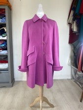 Louis Feraud Vintage Wool Angora Barbie Pink Coat Size 10 Uk