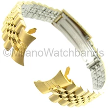 13mm Gilden Curved End Deployment Buckle Metal Gold Tone Ladies Watch Band 1048