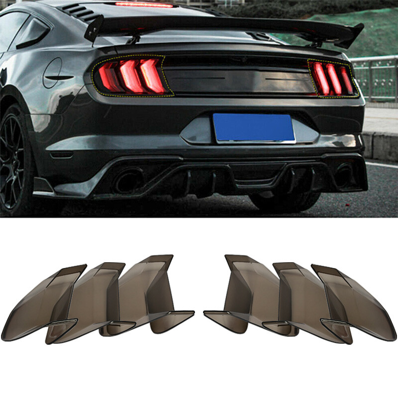 6X Smoke Black Tail Light Lamp Cover Guard Trim For Mustang 6X Smoke Black Tail Light Lamp Cover Guard Trim For Mustang