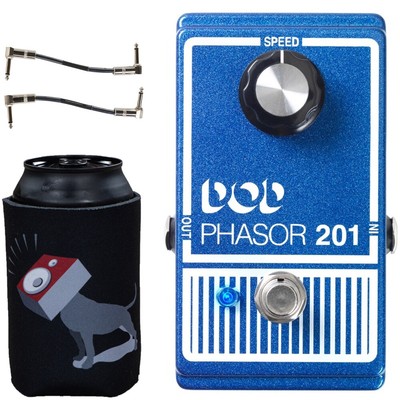 Digitech DOD Phasor 201 Phaser Guitar Effect Pedal w/ Patch Cables & Beer Hugger