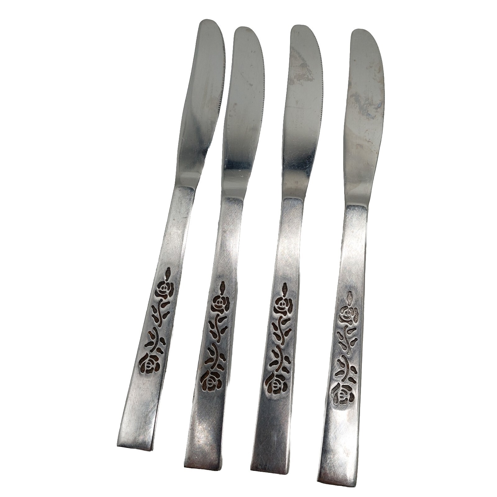 Oxford Hall OXH3 Stainless Steel 4-Piece Rose Burnished Japan Flatware Set 8 Inch