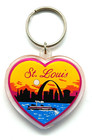 Vintage St. Louis Missouri Gateway Arch Boat Sunset Keychain Keyring — photo 2