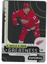 Filip Zadina 19/20 UD Synergy Cast For Greatness Rookie BLACK Parallel SSP