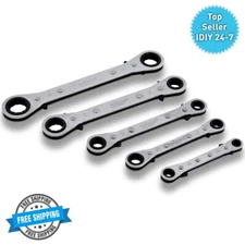 5pc Ring Ratchet Spanner Set 6-21MM DIY Tool Wrench Mechanic Garage Imperial