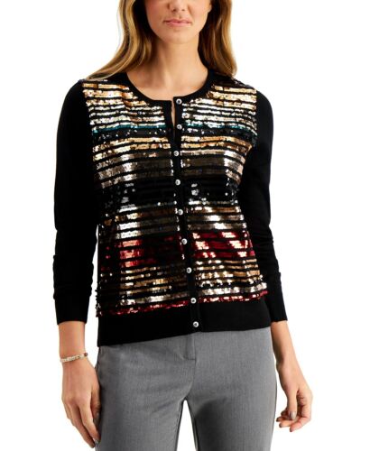 CHARTER CLUB Sequin-Embellished Front Cardigan Sw… - image 1