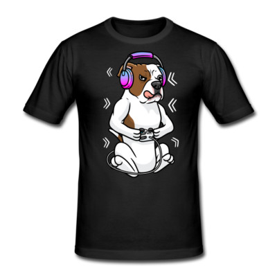 American Bulldog Gamer T-Shirt Hund Gaming Geschenk