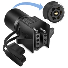 Flat Trailer Wire Light Adapter Plug RV Tow Connector 7 Way Round to 4 Pin 5 Pin