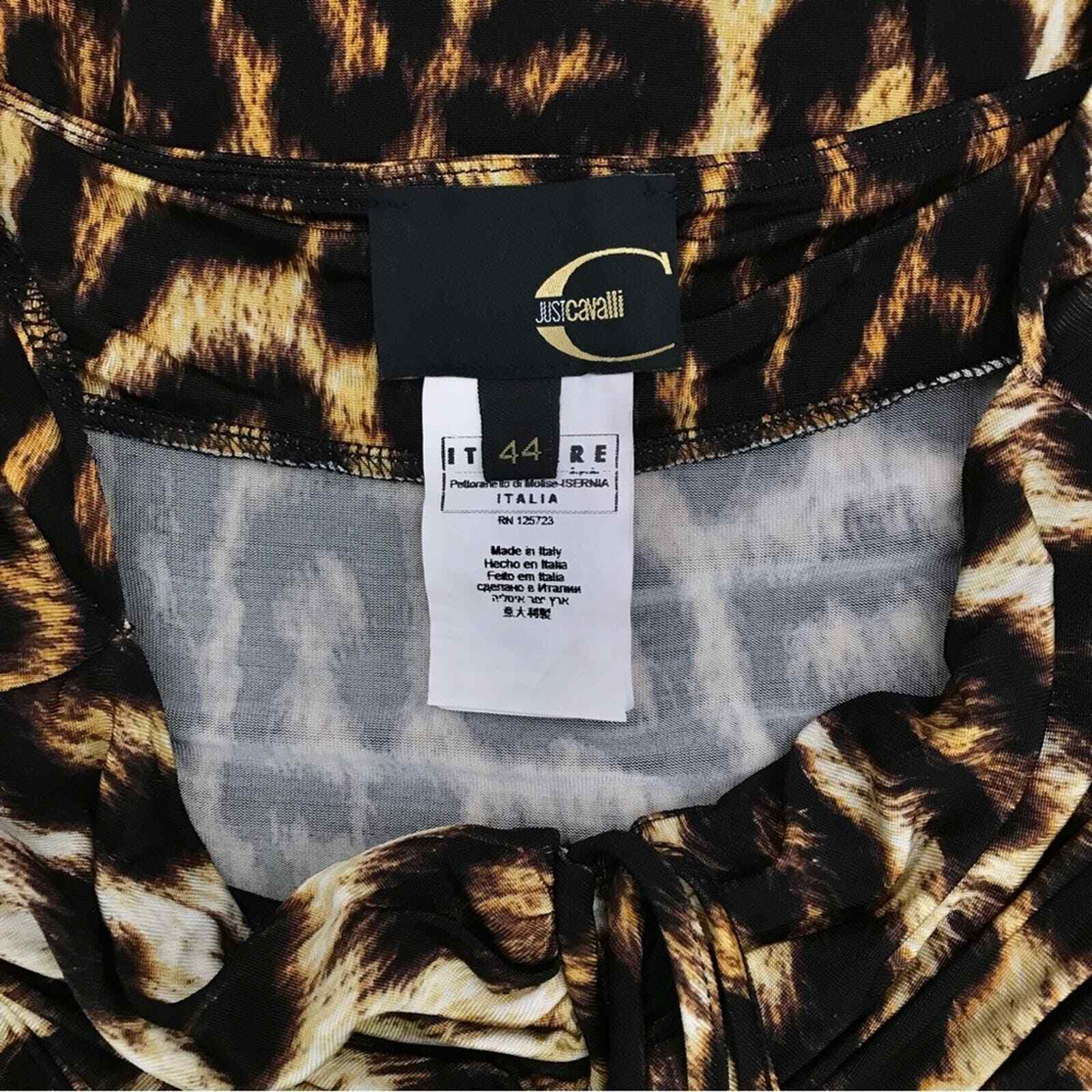 Just Cavalli Leopard Print Knee Length Jersey Sho… - image 9