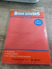 KITTRICH - Stretchable Fabric Book Covers Jumbo Size - 8.5"x 11" or larger Red