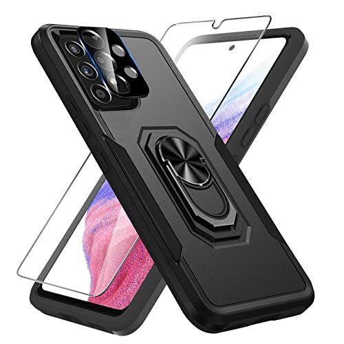 Samsung Galaxy A53 Case Ring Stable Kickstand Heavy Duty Shockproof Phone Cover