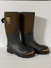 TideWe Mens Rubber Work Boots Size 5 Waterproof  Steel Toe & Shank Barn Boots