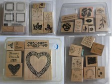Stampin' Up Retired Wood Mounted Stamps Some New Some Used u pick see pictures