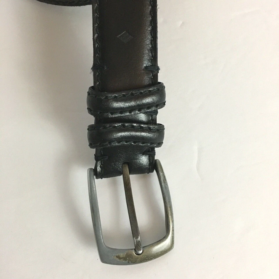 Cinturón Joseph Abboud Hombre Talla 44/110 Negro Cuero Genuino Hecho a Mano en Italia Foto 3 de 4