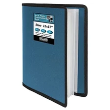 Dunwell 11x17 Art Portfolio Binder with Mounting Paper - Blue Large Portfolio...