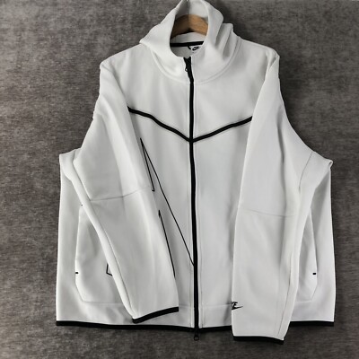 Nike Tech Fleece Jacket Full Zip Summit White Men's Size 2XL FJ5334-121 Logo