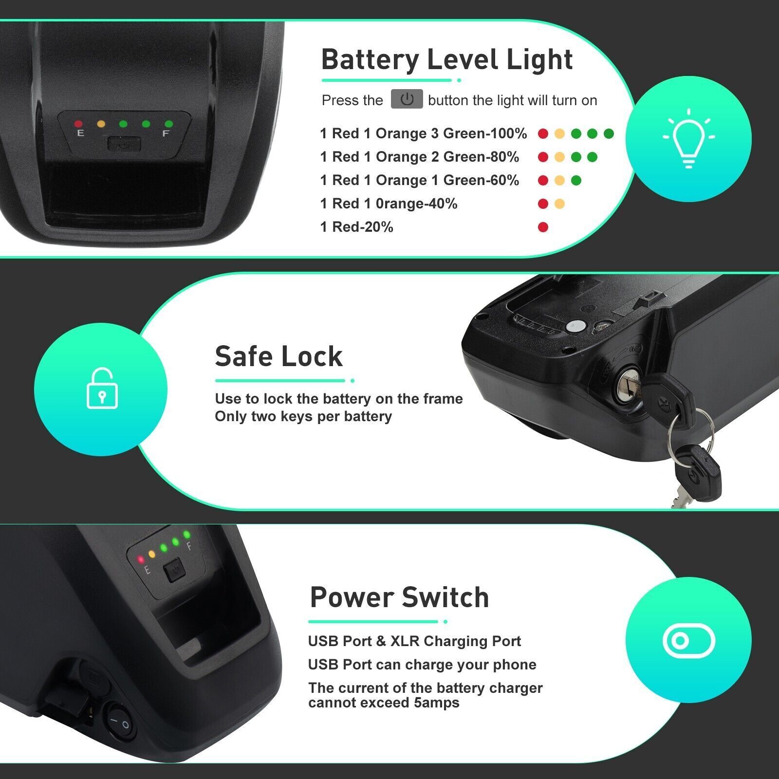 48V 15Ah Hailong Battery for 200W-1500W Ebike Electric Bike Lithium Battery BMS