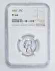 1957 PF68 Washington Quarter NGC Brown Lbl