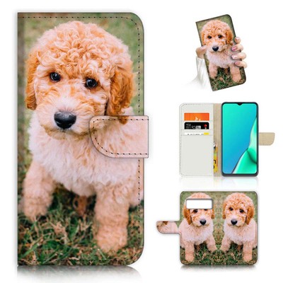 ( For Google Pixel 7A ) Wallet Flip Case Cover AJ23072 Groodle Puppy Dog