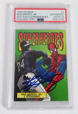 Ken Griffey Jr HOF Signed Autograph 1998 SkyBox DA Spider-Man Card