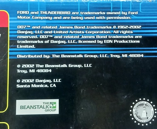 JAMES BOND 007 40TH Anniversary: "Ford Thunderbird" 1:18 Diecast Car NIOB- 2002 - Picture 5 of 5