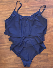 Blue One-Piece Ruffled Swimsuit - Women's Size 3XL