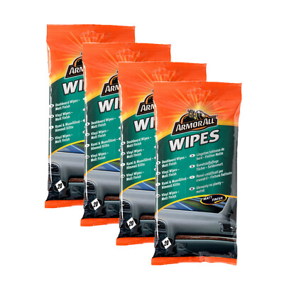 4x Armor All Wipes Kunststoff Pflegetücher seidenmatt Reinigung Tücher