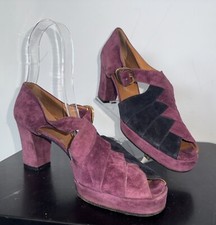 Vtg Sz 7 70s Platform Peep Toe Dress Shoes Margaret Jerrold Swing Dance 70s 40s