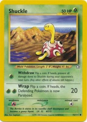 Pokemon Card - Neo Genesis 72/111 - SHUCKLE (common) - NM | eBay