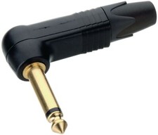 Neutrik NP2RX-B 1/4" Professional Right Angle Phone Plug with Gold Contacts,