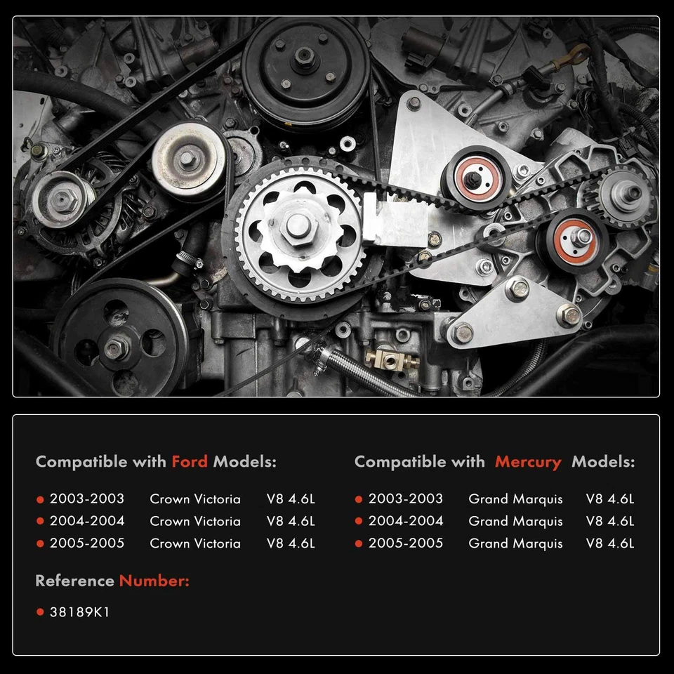 5x Serpentine Belt Drive Component Kit for Ford Crown Victoria Mercury V8 4.6L - Image 2 of 4