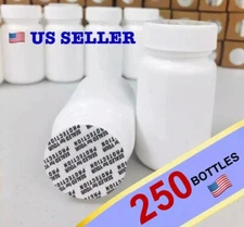 WHOLESALE 250 Empty White Pill Bottle Tablet Capsule Container/Jar - 60ml/cc