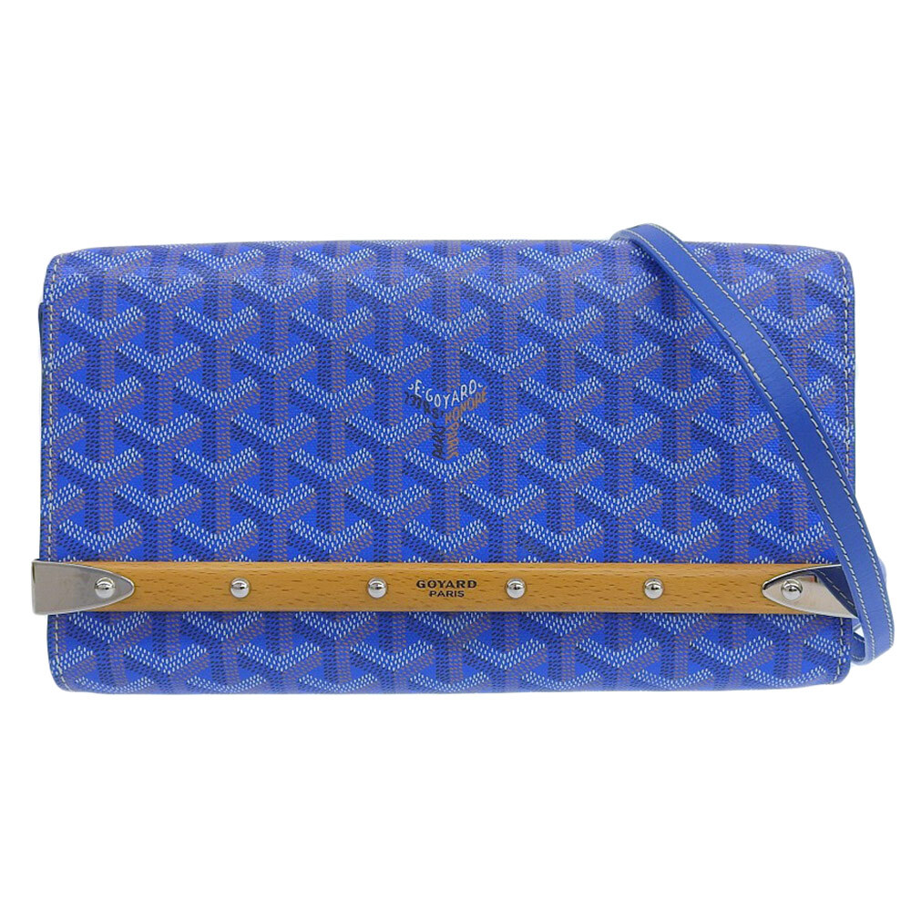 GOYARD Monte Carlo PM Shoulder Bag Coated canvas x leather blue