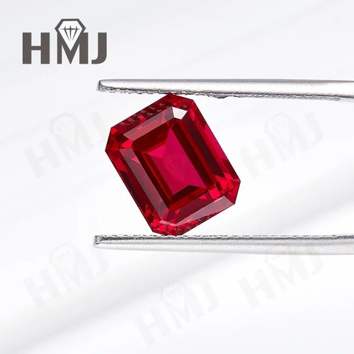 Lab Grown Ruby Pigeon Blood Red Ruby Emerald Cut AGL Certificate Loose Gemstones - Picture 4 of 12