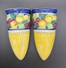 2-Beautiful Vintage Hand Painted Wall Pockets-Maruhon Ware | Made in Japan
