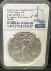 2021 (S) T-2 SILVER EAGLE - NGC MS70 - EMERGENCY PRODUCTION - EARLY RELEASES