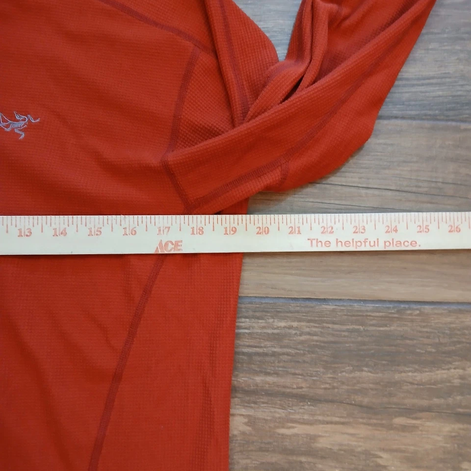Arcteryx Pullover Mens Medium Orange Delta Waffle Fleece Hiking Outdoors Hike - Image 4 of 4