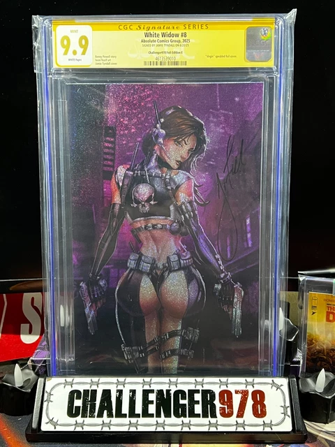 CGC 9.9 White Widow #8 Cvr E Jamie Tyndall GLITTER FOIL VIRGIN Exclusive SLAB