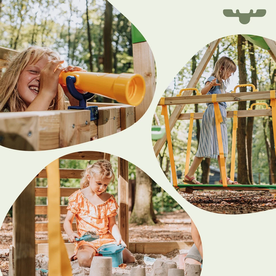 FATMOOSE Spielturm Klettergerüst Tikataka mit Schaukel, Sandkasten & Rutsche - Bild 4 von 4