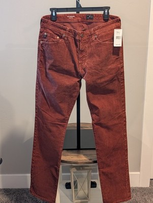 AG Tailored Leg Straight Rust/Brown Denim Men's Jeans Corduroy Sz 32