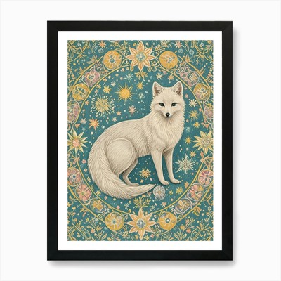 Arctic Fox In The Snow Art Print Framed Wall Art Poster Canvas Print Picture