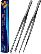 JETKONG 2 Pcs 14Inch Food Tweezer Tongs Extra Long Stainless Steel Kitchen Tw...